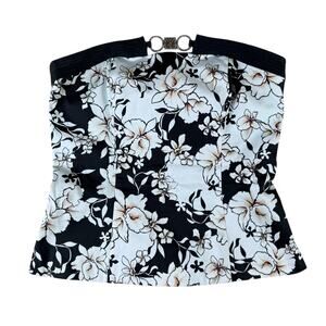 White House Black Market Women Corset Top 2 Floral Bustier Boned Party Event